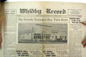 The Bay View Cash Store was big news in this July 1937 article in the Whidbey Record.